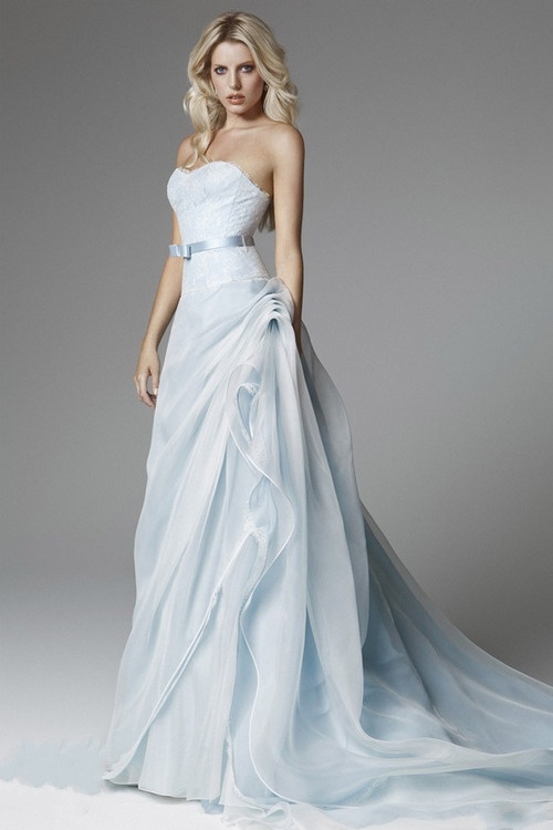 light blue, causal, sweetheart and tulle