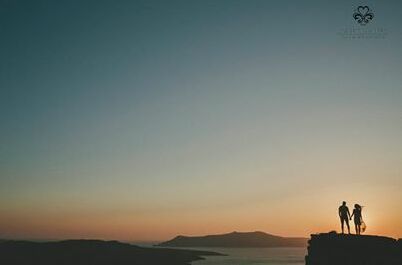 view, santorini and couple