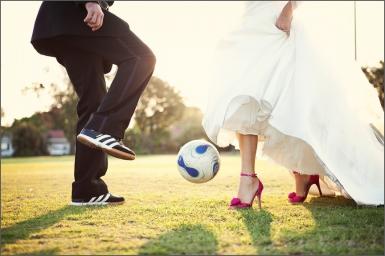 bride, football and love
