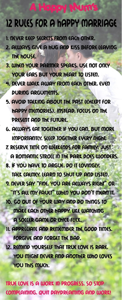 love, quotes and happy marriage rules