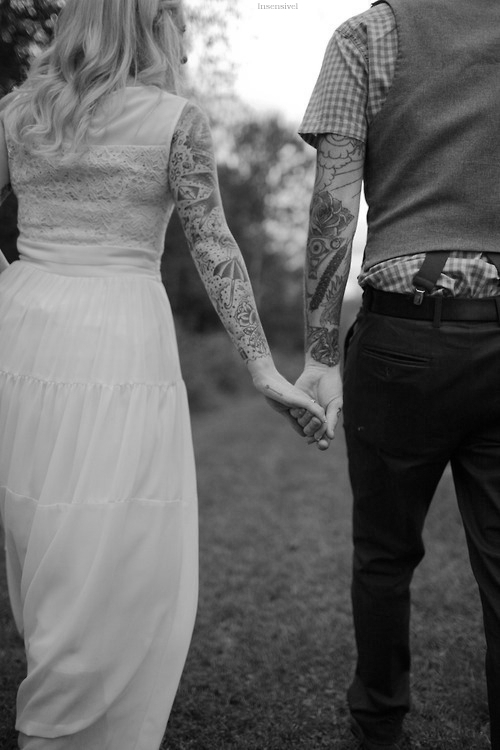 happy, tattoo, couples and couple