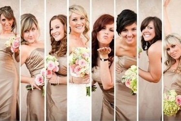 bride, bridesmaids and glamor