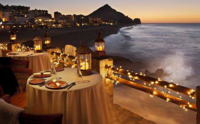 meal, candles and water