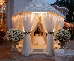 flowers, arch and white