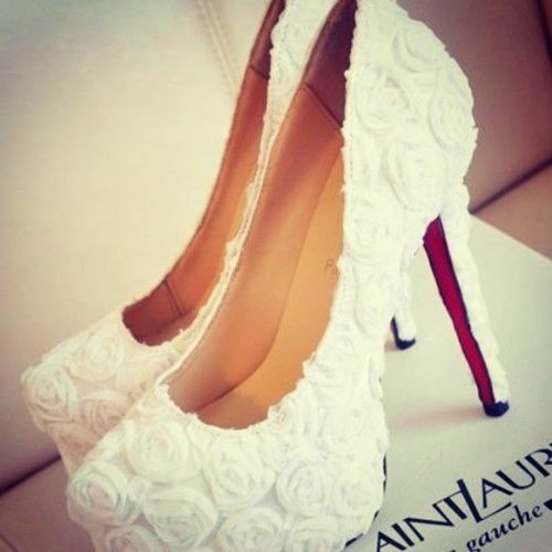 white, YSL, red and red bottom