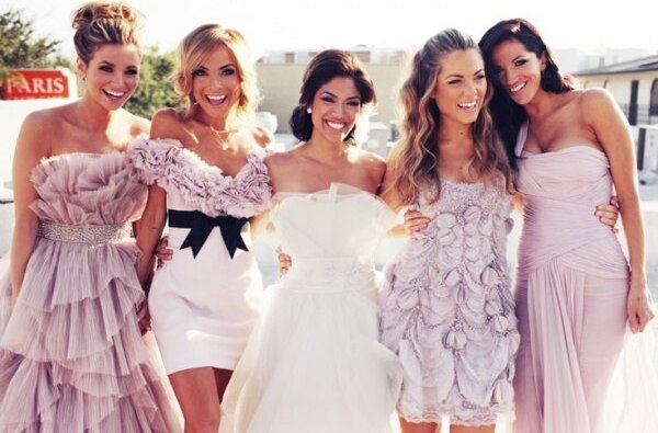 wedding dress, glamor and bridesmaid