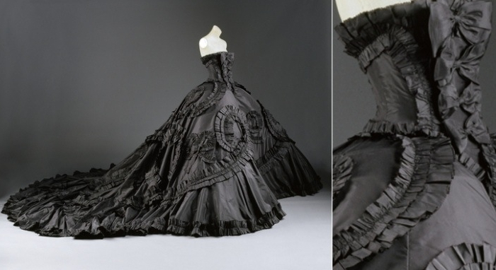 black dress, black and wedding dress