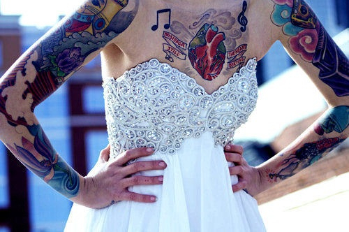 tattooed girls, dress and beautiful