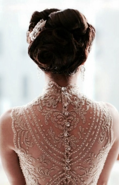 dress, embroidery and hair