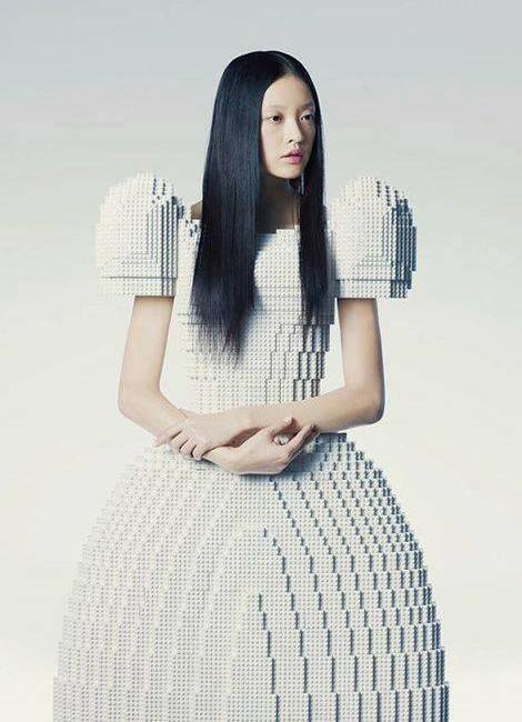 wedding dress, art, lego and surrealism