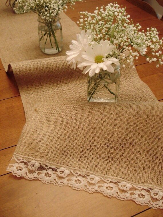 vintage, wedding centerpiece, daisies and burlap