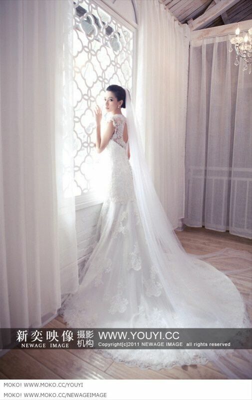 chinese, fashion, model and wedding dress