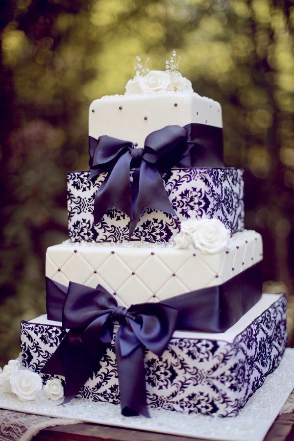 white, bow, cake and purple