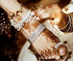 henna, jewellery and sandal
