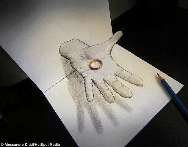 hand, gold ring, drawings and proposal