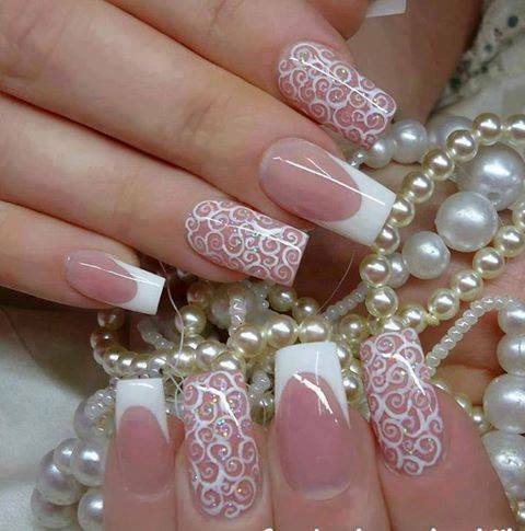 nailart, beige, cute and rose