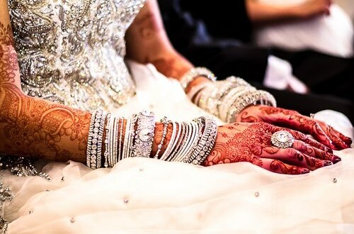 bangles, lengha and white