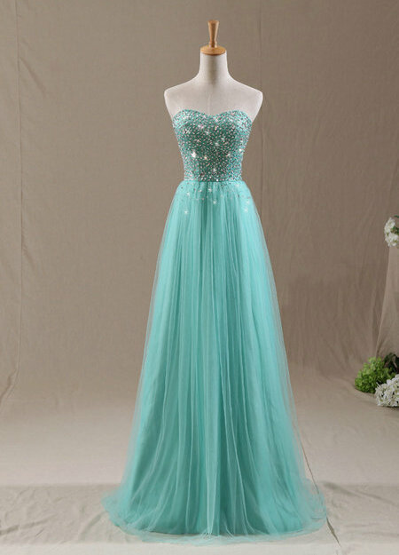 long floor, blue and evening dress