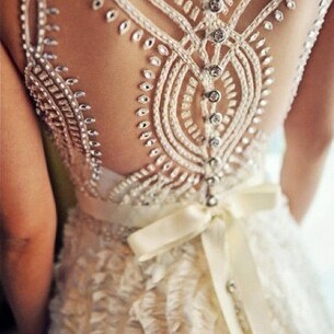 ruffles, gems and bow