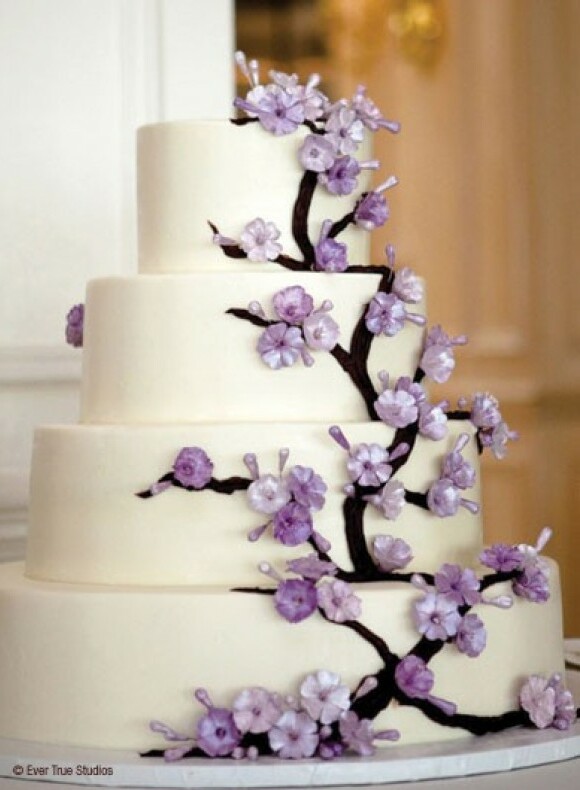 tree, flowers, cake and purple