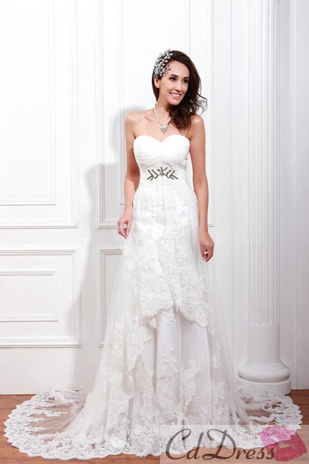 hairstyle, lace wedding dress and winter wedding dress