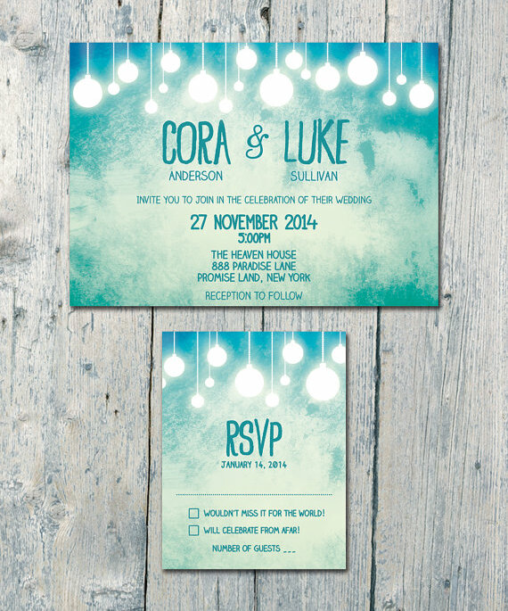 invitation, weddingcard, teal and garden