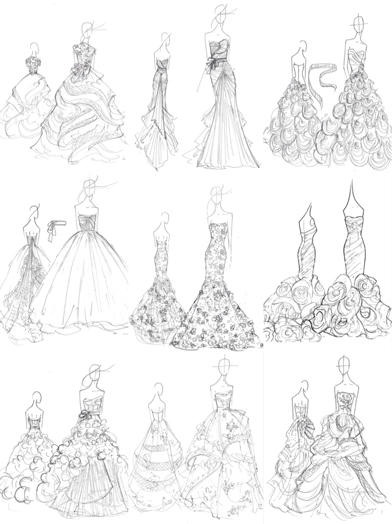 wedding sketches, b&w, beautiful and love