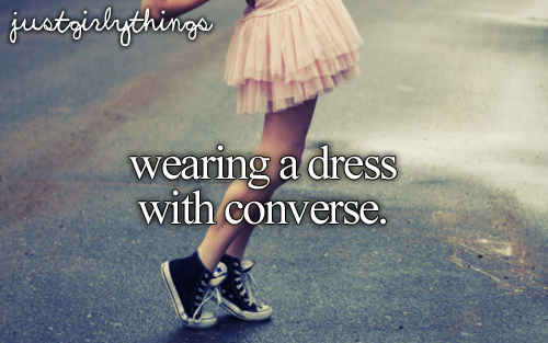 girly, wearing and converse