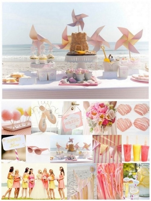 reception, ocean, white cake and flowers and classy