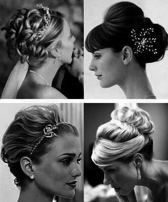 black and white, WeddingHair and hair style
