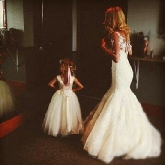 white, little, wedding dress and cute
