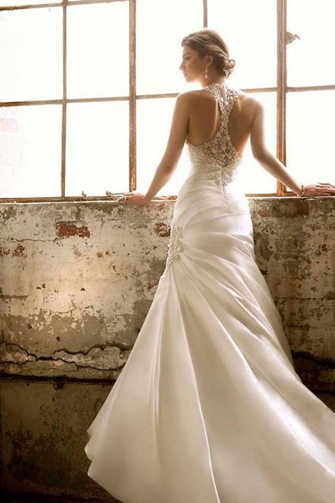 fantasy, romantic, wedding dress and lacy back