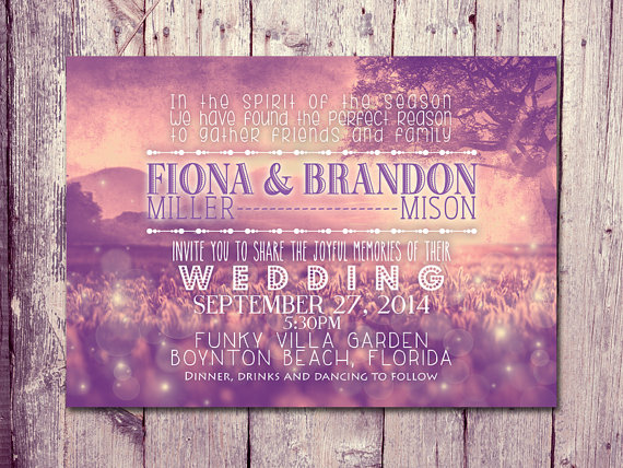 weddingcard, etsy and sunset
