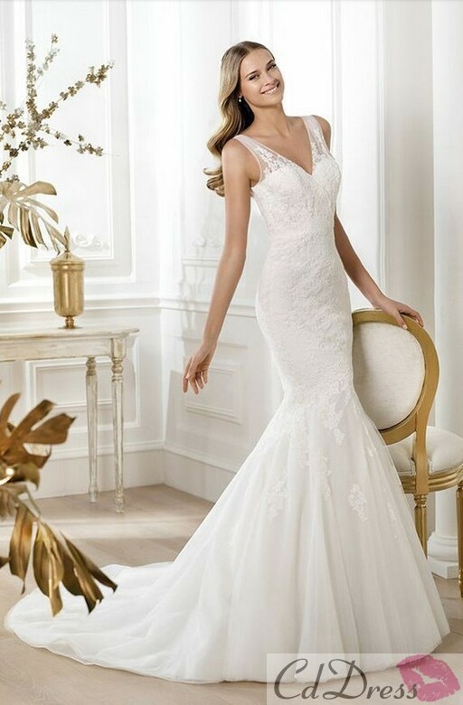 white, winter wedding dress, long wedding dress and long