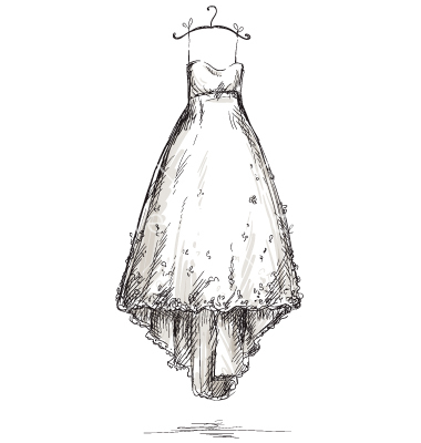 dress, sketch and fashion
