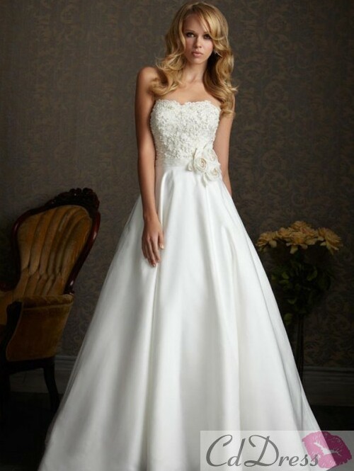 lace wedding dress, flower, makeup and hairstyle