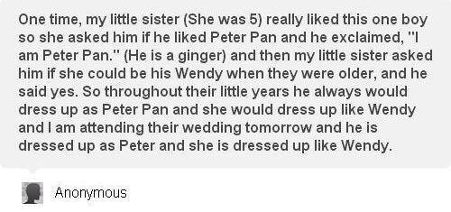 weddings, young and peter pan