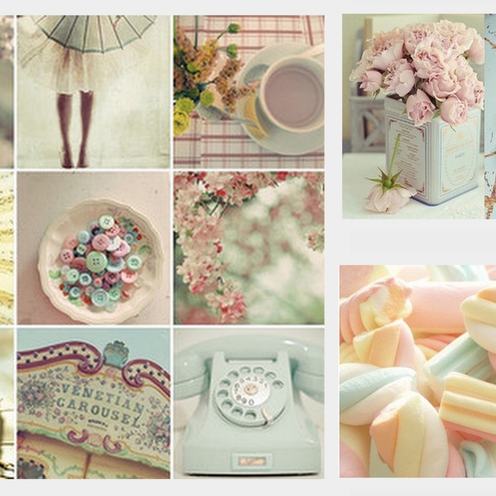 telephone, flowers, buttons and colors