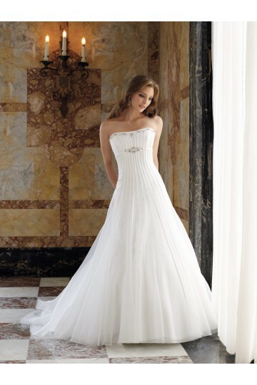strapless, drapes and organza