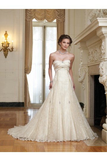 strapless, lace and wedding dress