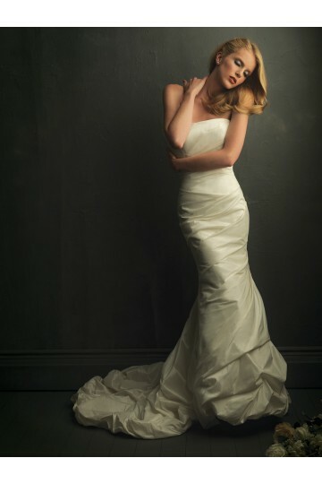 vintage, slim wedding dress and ruffles