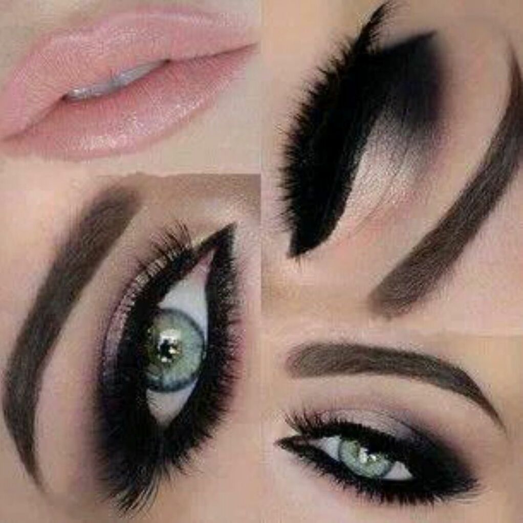 girl, make up, green and red lipstick