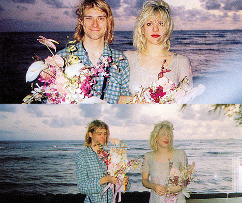 flowers, hole and kurt cobain