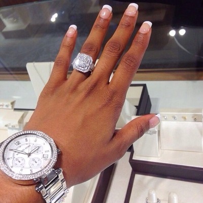 diamonds, nails and watch