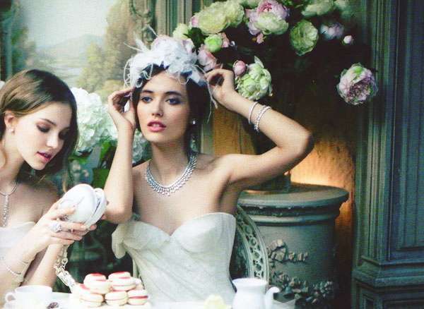 bride, bridesmaids and dress