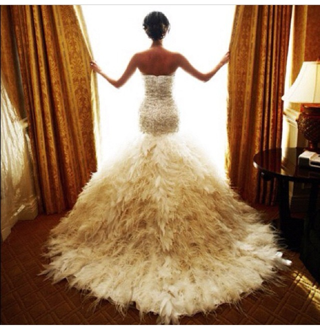 feathers, hairdo, white and bun