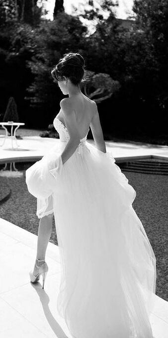white dress, wedding dress and bride