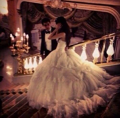 long hair, dress and say yes