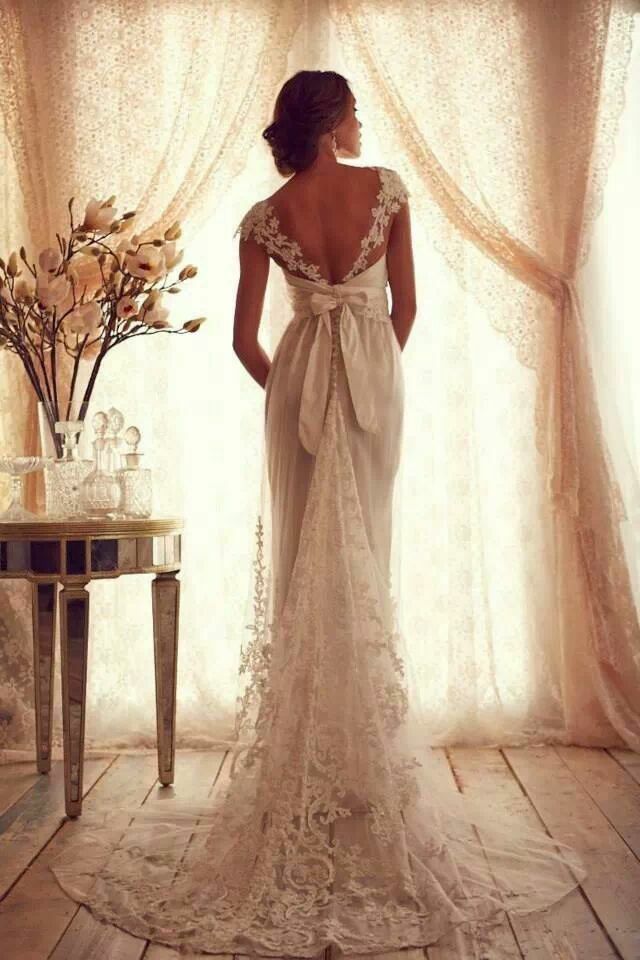dress, lace, white and vintage