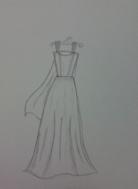 drawing, dress, sketch and girl